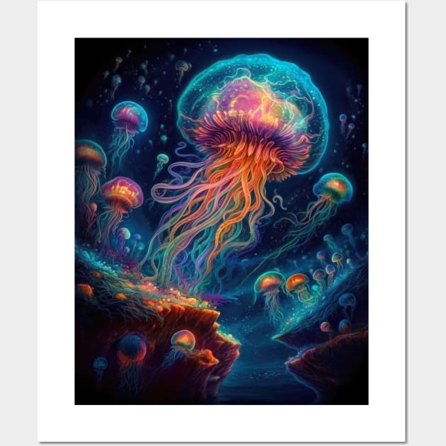 Space Jellies Wall Art by Phatpuppy Art